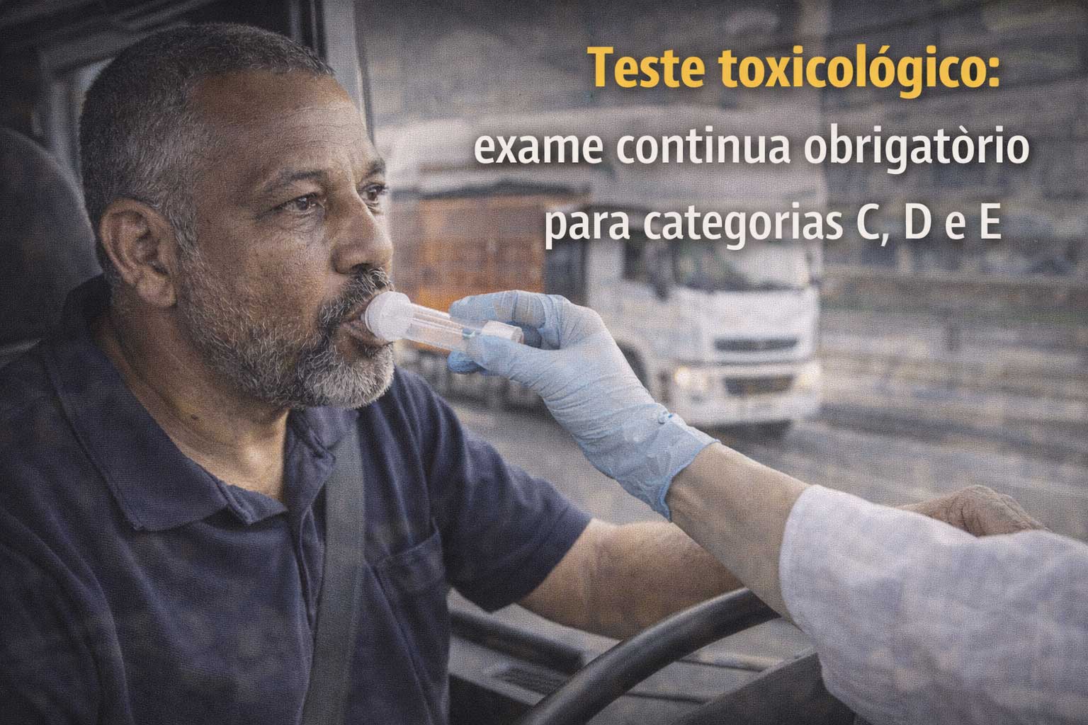 Teste toxicológico: exame continua obrigatório para categorias C, D e E